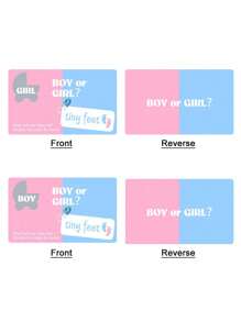 24 piezas Tarjetas de raspar para revelar el género del bebé, accesorios para el juego de niño o niña - Multicolor - Ver 1