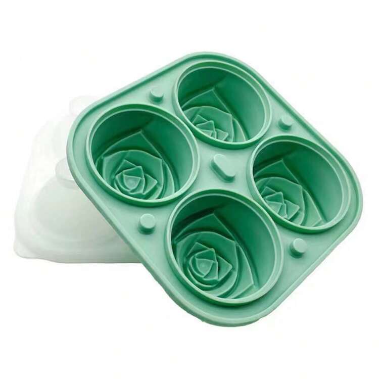 Rose Shaped Ice Cube Tray, Ice Cubes In The Shape Of Roses, Awe-Inspiring Summer Item, Party Item, Festival Item, Cocktail Ice Cubes,  Ice Cubes, Let's Stay Cool The Whole Summer, A Blessing For Those Who Fear Heat, Ice Cubes, Love Flavor, Kitchen Tools, Home Items, Refrigerator Organizer, Freezer, Tableware, Ice Cream Molds, Dessert Making - Multicolor - View 2