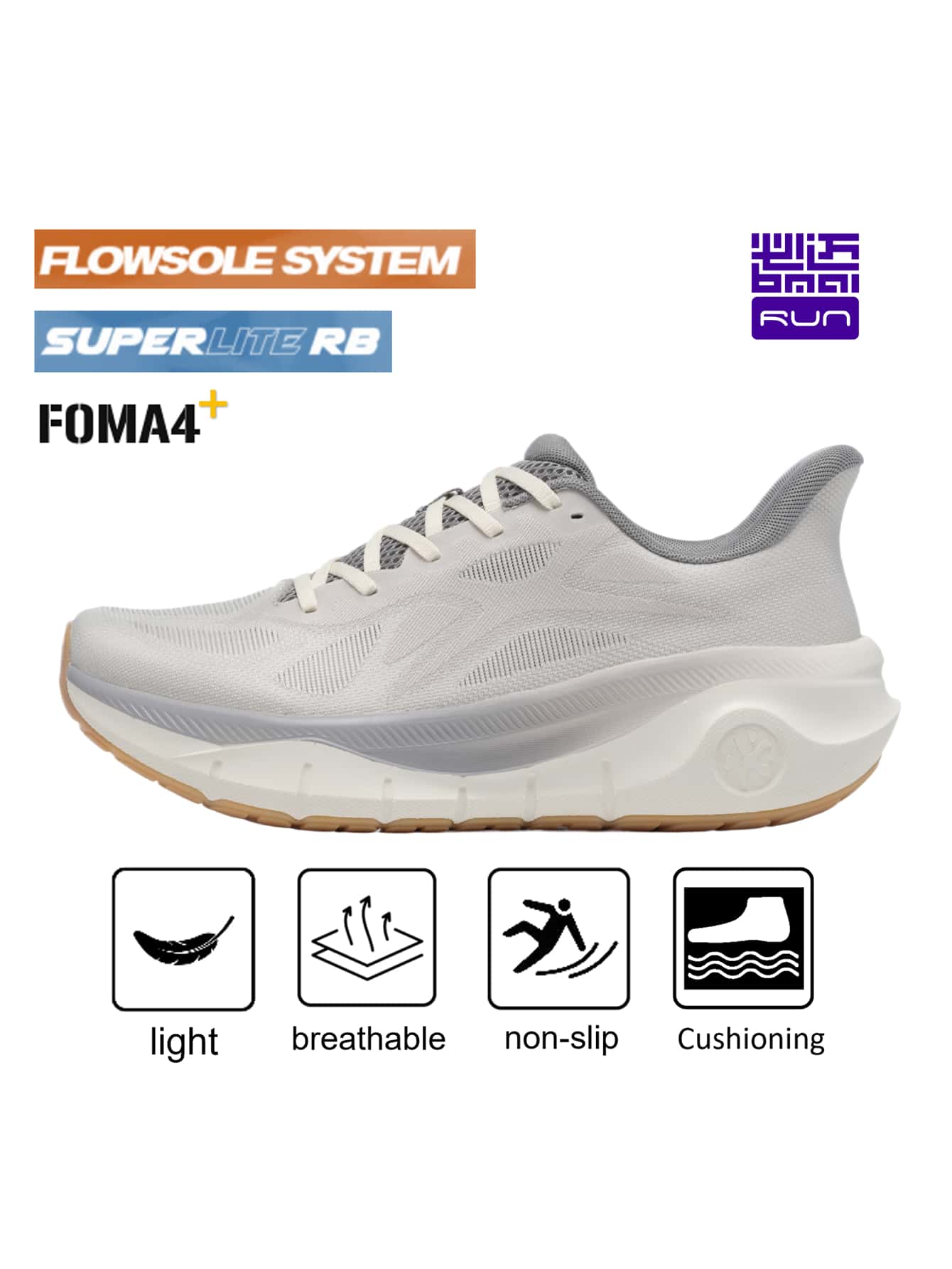 BMAI 女款探险者真皮跑鞋运动鞋防滑耐磨网眼跳绳鞋：耐用、高弹缓冲、轻便、双向通风、耐磨、防滑静音 - 彩色 - 查看 1