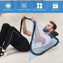 Ab Trainer, Abdominal Fitness Machine, Crunch Roller & Sit Up Training Assistant W/ Steel Frame, Foam Handle, Padded Pillow, Workout Exercise Device For Home/Gym Use - Black - View 4