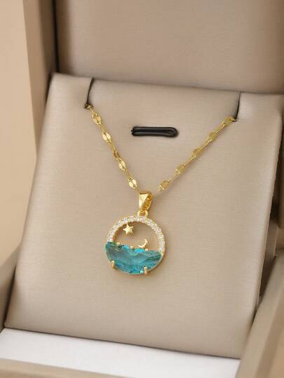 1pc Whale Shaped Stainless Steel Women's Necklace