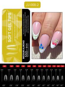 550 Cái/hộp Hình Vuông Ngắn & Trung Bình Hạnh Nhân Giả Gel Mềm Móng Tay Giả, Trong Suốt Đầy Đủ Độ Phủ Đầu Móng Tay Acrylic Chuyên Nghiệp Bấm Trên Đầu Móng Tay Cho Móng Tay Mở Rộng Salon Làm Móng Tay Phụ Kiện Dụng Cụ Bấm Trên Móng Tay Đồ Dùng Làm Móng - Trong sáng - Xem 11