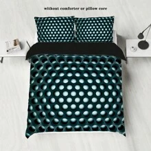 Dizzy Honeycomb Space In 3D Vỏ chăn lông vũ ba mảnh, nhẹ, mềm, thân thiện với da, thoải mái và thoáng khí, nhiều kích cỡ để lựa chọn, thiết kế cá nhân, thích hợp cho khách sạn, phòng ngủ, phòng khách, người lớn, thanh thiếu niên, trẻ em, Bộ chăn ga gối khách sạn nổi tiếng Bộ chăn ga gối đệm tiện nghi (1 vỏ chăn và 2 vỏ gối) - JYZ-SJT0030 - Xem 1