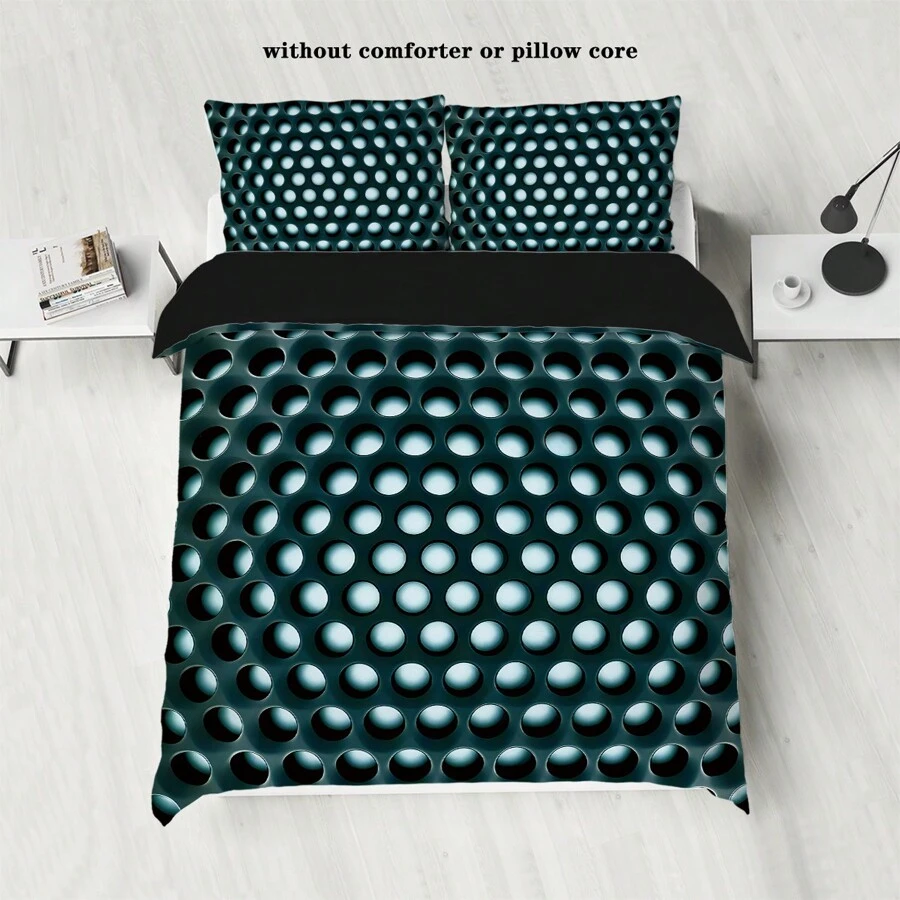 Dizzy Honeycomb Space In 3D Vỏ chăn lông vũ ba mảnh, nhẹ, mềm, thân thiện với da, thoải mái và thoáng khí, nhiều kích cỡ để lựa chọn, thiết kế cá nhân, thích hợp cho khách sạn, phòng ngủ, phòng khách, người lớn, thanh thiếu niên, trẻ em, Bộ chăn ga gối khách sạn nổi tiếng Bộ chăn ga gối đệm tiện nghi (1 vỏ chăn và 2 vỏ gối) - JYZ-SJT0030 - Xem 1