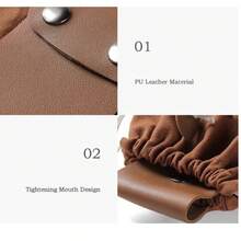 戶外尋找食物收割果子腰袋/拉繩袋，帶可摺疊帆布工具袋，野營用品 - 卡其色 - 查看 7