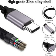 USB Typ C zu 3,5 mm Aux-Adapter Typ-C 3,5 mm Audio-Kabel Ohrhörer-Kabel Konverter, kompatibel mit dem Iphone 15 Samsung Galaxy S24 S23 Ultra