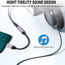 USB Typ C zu 3,5 mm Aux-Adapter Typ-C 3,5 mm Audio-Kabel Ohrhörer-Kabel Konverter, kompatibel mit dem Iphone 15 Samsung Galaxy S24 S23 Ultra