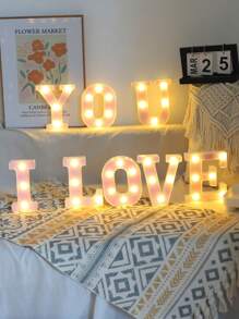 1pc 6.3inch Creative Pink Luminous A-Z Letter Light,Number Shape Light,Battery Powered Alphabet Light, Home Decor Letter Lamp,Room Decor Letter Shape Night Light,Bedroom Decor, Wedding Decor, Party Decor, Birthday Decor,Home Desktop Decoration Alphabet Light,Valentine's Day Decorative Lights