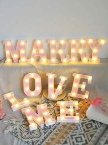 1pc 6.3inch Creative Pink Luminous A-Z Letter Light,Number Shape Light,Battery Powered Alphabet Light, Home Decor Letter Lamp,Room Decor Letter Shape Night Light,Bedroom Decor, Wedding Decor, Party Decor, Birthday Decor,Home Desktop Decoration Alphabet Light,Valentine's Day Decorative Lights