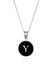 優雅精美的O形鍊環26個字母項鍊吊墜，金色簡約項鍊，適合作為女孩的節日生日禮物，不鏽鋼珠寶