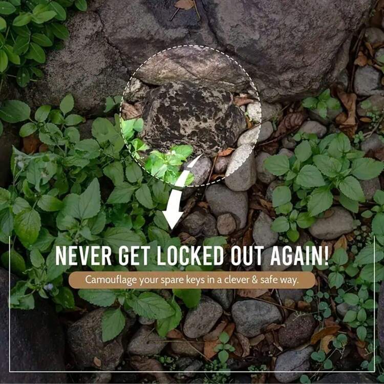 使用這款獨特的假岩石鑰匙隱藏器保護備用鑰匙-完美的禮物想法！ - 彩色 - 查看 4