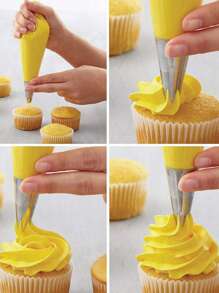3Pcs 1M#2F#2D# Stainless Steel Icing Piping Nozzles, Rose Flower Pastry Nozzles For Cakes Fondant Decorations Cookie Cupcake Dessert Cream Nozzles - Silver - View 10