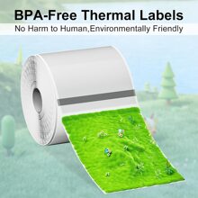 Phomemo 3 Rollen transparente thermische Etikettenpapierrollen, 40x60mm (1,57"x2,36"), 130 Etiketten/Rolle, quadratisches Etikett, Mehrzweck-Etikett für Phomemo M100/M102/M108/M120/M160/M110/M220/M120/M200/M221/M150/M250/M260/M421 Etikettendrucker, klares selbstklebendes thermisches Druckerpapier perfekt für Kleidungsetiketten, Preisschilder, Kategorieaufkleber