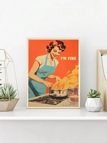 1入組，無框帆布壁畫廚房海報強大的女人繪畫美學家居裝飾，朋友禮品壁畫裝飾，適用於客廳、臥室、辦公室、酒吧牆壁裝飾 - 彩色 - 查看 7