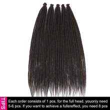 24 Inch Dreadlock Extensions Thin 0.6cm Single Ended Synthetic Dreads Extensions Hippie Style Fake Dreads 10 Strands SE Crochet Thin Dreadlocks Extensions For Girls - 黑棕色 - 查看 5