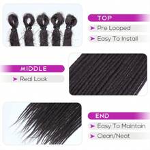 24 Inch Dreadlock Extensions Thin 0.6cm Single Ended Synthetic Dreads Extensions Hippie Style Fake Dreads 10 Strands SE Crochet Thin Dreadlocks Extensions For Girls - 黑棕色 - 查看 6