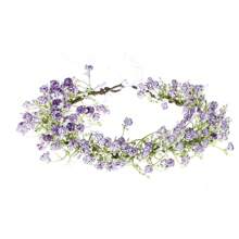 Coronas de flores para mujeres, diademas de flores de hada para mujeres, accesorios del Renacimiento, tocado de floral hecho a mano para niña estilo bohemio - Morado - Ver 1