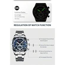 CURREN Relógio de Pulso de Moda Masculina Cronógrafo Função Data Automática Marca Superior Relógio Original de Luxo à Prova D'Água Pulseira de Aço Inoxidável Esporte Militar Quartzo Relógio Masculino Presente 8355