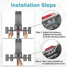 9掛勾掛架組配件用於V7 V8 V10 V11 V15吸塵器底座，牆掛支架掛架吸塵器用 - 灰色 - 查看 5