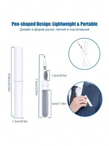 Portable Headphone Jack Cleaning Pen, Brush, And Dust-Free Cloth Set, Multi-Functional Soft Brush Velour Sponge Cleaning Brush For Headphones, Earplugs, Mobile Phones, Digital Devices, Computer Keyboards Cleaner