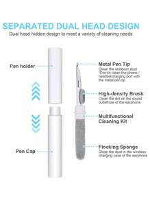 Portable Headphone Jack Cleaning Pen, Brush, And Dust-Free Cloth Set, Multi-Functional Soft Brush Velour Sponge Cleaning Brush For Headphones, Earplugs, Mobile Phones, Digital Devices, Computer Keyboards Cleaner