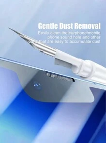 Portable Headphone Jack Cleaning Pen, Brush, And Dust-Free Cloth Set, Multi-Functional Soft Brush Velour Sponge Cleaning Brush For Headphones, Earplugs, Mobile Phones, Digital Devices, Computer Keyboards Cleaner