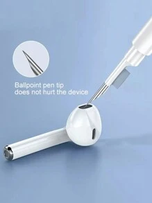 Portable Headphone Jack Cleaning Pen, Brush, And Dust-Free Cloth Set, Multi-Functional Soft Brush Velour Sponge Cleaning Brush For Headphones, Earplugs, Mobile Phones, Digital Devices, Computer Keyboards Cleaner