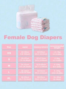 10pcs Disposable Rabbit Print Pet Diaper - Baby Pink - View 4
