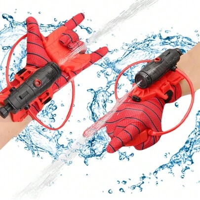 Kids Spider Web Blaster Water Gun With Wrist Launcher And Gloves, Cool Spider Hero Water Gun, Spider Shooting Role Play Game, Summer Pool Beach Water Gun Battle, Birthday Gift For Boys And Girls