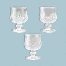 创意复古白葡萄酒杯，金色高脚雕花杯，极具吸引力的迷你高脚杯，适用于烈酒和甜酒，家用 - 多款 - 查看 1