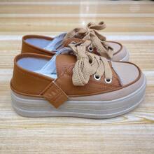 1 Pair Comfortable Thick-Soled Anti-Slip Lace-Up Casual Shoes For Women