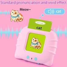 Brinquedo Educativo Card Early Com Interação Em Portugues e Inglês 224 cartas - Rosa Bebê - Visão 4
