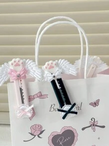 1Pc Angel Wing Design Manual-Retractable Utility Knife Pocket Knife Mini Portable Ballet Style Handmade Utility Knife Bow Unboxing Tool For Students Hand Ledger Thiết kế sáng tạo dễ thương Dao văn phòng phẩm, Quay lại trường học, Đồ dùng học tập - Nhiều màu - Xem 7