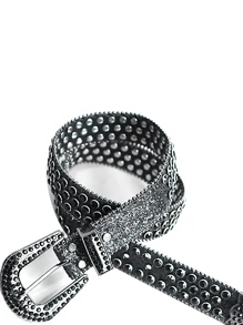 1pc Solid Color Rhinestone Waist Belt, Inlaid With Shiny Crystal For Punk And Hip-Hop Style, Suitable For S Or Dress Halloween Summer, School Fall, Autumn, Halloween Autumn-Winter Accessories,Suitable For Teens, Youth,Men,Casual, Outdoor, Athletic, Vacation, Graduation Gifts, Birthday, Daily Wear