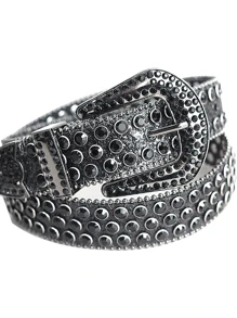 1pc Solid Color Rhinestone Waist Belt, Inlaid With Shiny Crystal For Punk And Hip-Hop Style, Suitable For S Or Dress Halloween Summer, School Fall, Autumn, Halloween Autumn-Winter Accessories,Suitable For Teens, Youth,Men,Casual, Outdoor, Athletic, Vacation, Graduation Gifts, Birthday, Daily Wear