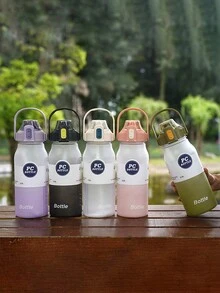 1入組1800毫升運動水瓶，適用於戶外、居家、瑜伽、攀岩、騎行、萬聖節和攜帶便攜杯 - 黑色 - 查看 4