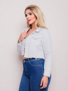 Women Denim Jackets & Coats - trắng - Xem 3