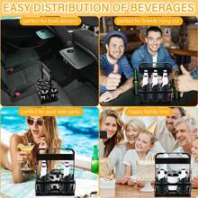 1 件带手柄可折叠塑料啤酒篮饮料架，运动水瓶便携式托架，啤酒架，情人节礼物，派对，生日装饰，适用于户外，露营 - 彩色 - 查看 5