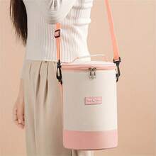 1 件新款圆形午餐袋，带肩带，多层圆形午餐盒袋，适合露营、野餐、教室、学校、办公室、厨房储藏和整理、厨房配件、储藏、厨房整理器、厨房用品、房间装饰、家居装饰。 - 彩色 - 查看 5