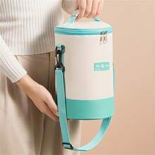 1 件新款圆形午餐袋，带肩带，多层圆形午餐盒袋，适合露营、野餐、教室、学校、办公室、厨房储藏和整理、厨房配件、储藏、厨房整理器、厨房用品、房间装饰、家居装饰。 - 彩色 - 查看 6