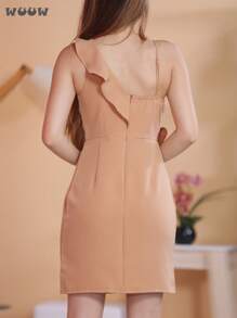 Women Dresses - 卡其色 - 查看 5