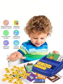 Juguetes Didactico Niños Educativo Números Y Letras Español, Juegos Educativos De Cartas Para Que Los Ninos Aprendan - Azul - Ver 2