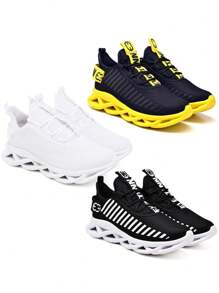 Kit 3 Men's Lightweight Soft Breathable Mesh Training Shoes - 紅色 - 查看 1