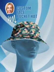 1pc Custom Face Unisex Bucket Hat, Personalized Bucket Hat, Custom Unisex Bucket Hat With Face, Custom Summer Hat For Party, Custom Bucket Hat, Custom Wide Brim Outdoor Summer Cap, Bachelor Party Gift, Valentine Gift, Birthday Gift, Mother's Day Gift, Father's Day Gift, Best Friend Gift, Gift For Mom/Dad, Gift For Her/Him/Girlfriend/Boyfriend, Unique, Customized, Ideal Gifts For Him, Ideal Gifts For Her, Her, Boyfriend, Girlfriend, Family, Friends, Travel Accessories, Travel Accessories