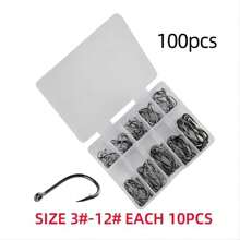 3-12# Ise-Ni Barb Fish Hook Set, Fishing Gear With A Box - Black - View 9