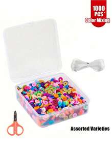 4800 pièces Kit de fabrication de bracelet en perles d'argile de polymère avec 48 couleurs, comprenant des pendentifs DIY, pour des cadeaux d'artisanat et la création de bijoux DIY