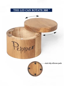 Juego de 1/2 piezas de boles de sal, pimienta y azúcar de madera de palisandro con tapas magnéticas giratorias y cucharas para almacenar azúcar, sal, especias, hierbas o condimentos favoritos