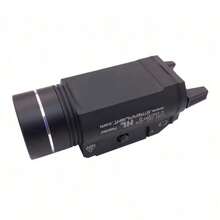 抗震强光手电筒户外露营狩猎手电筒（不含电池，需要2节16340电池） - 黑色 - 查看 3