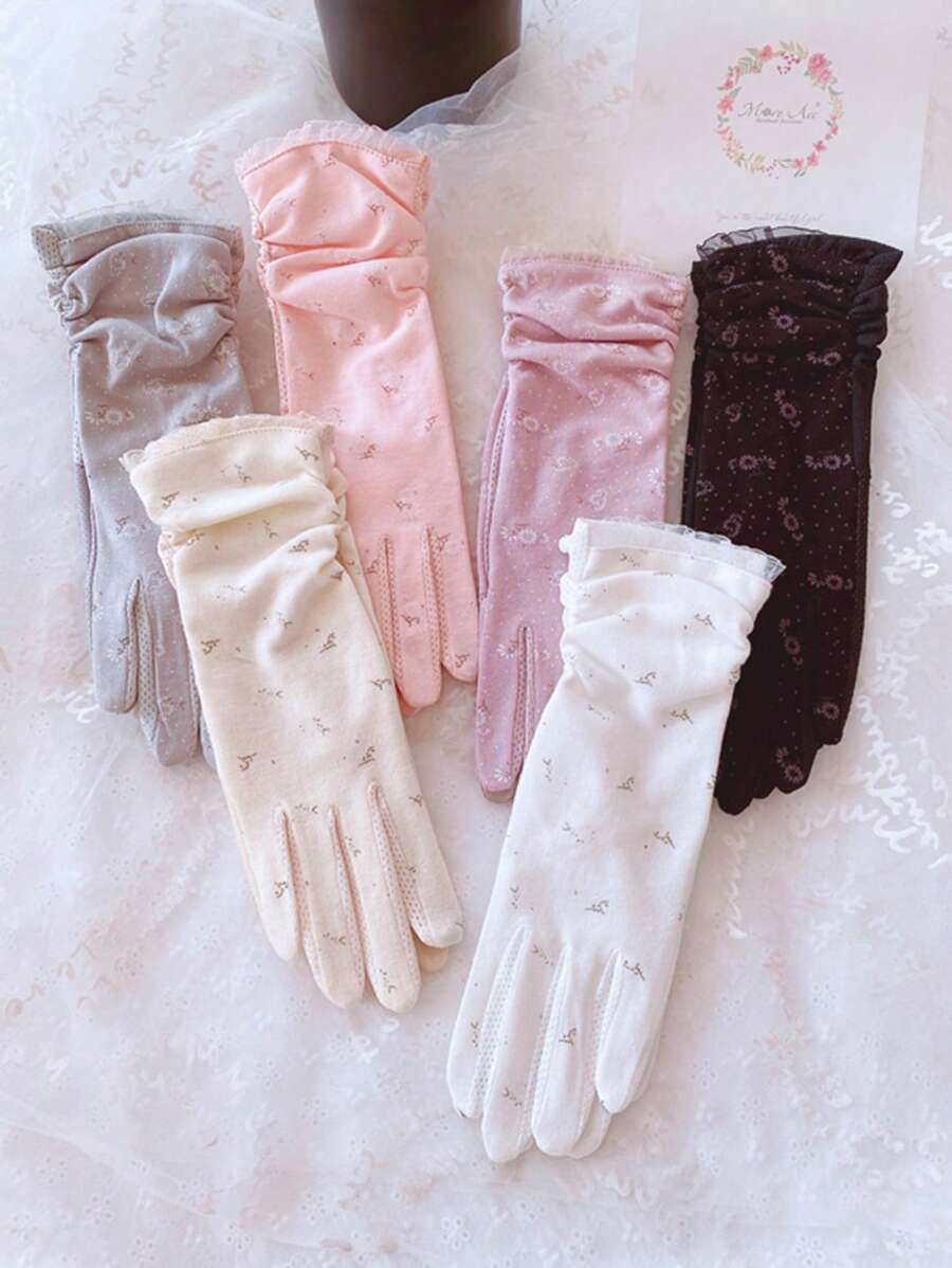 Women's Summer/Fall Anti-UV Touchscreen Driving Gloves For Electric Bike/Motorcycle, Thin And Mid-Length With Training And Stretching Function Summer - Multicolor - View 1