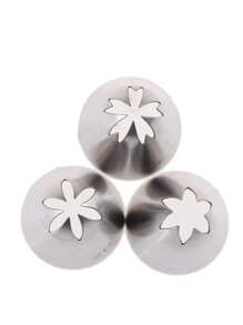 3Pcs 1M#2F#2D# Stainless Steel Icing Piping Nozzles, Rose Flower Pastry Nozzles For Cakes Fondant Decorations Cookie Cupcake Dessert Cream Nozzles - Silver - View 3